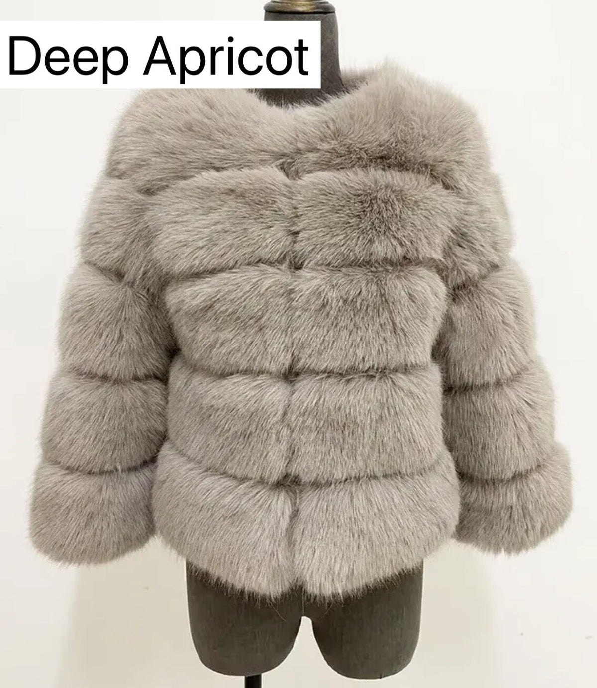 DEEP APRICOT FAUX FUR COAT
