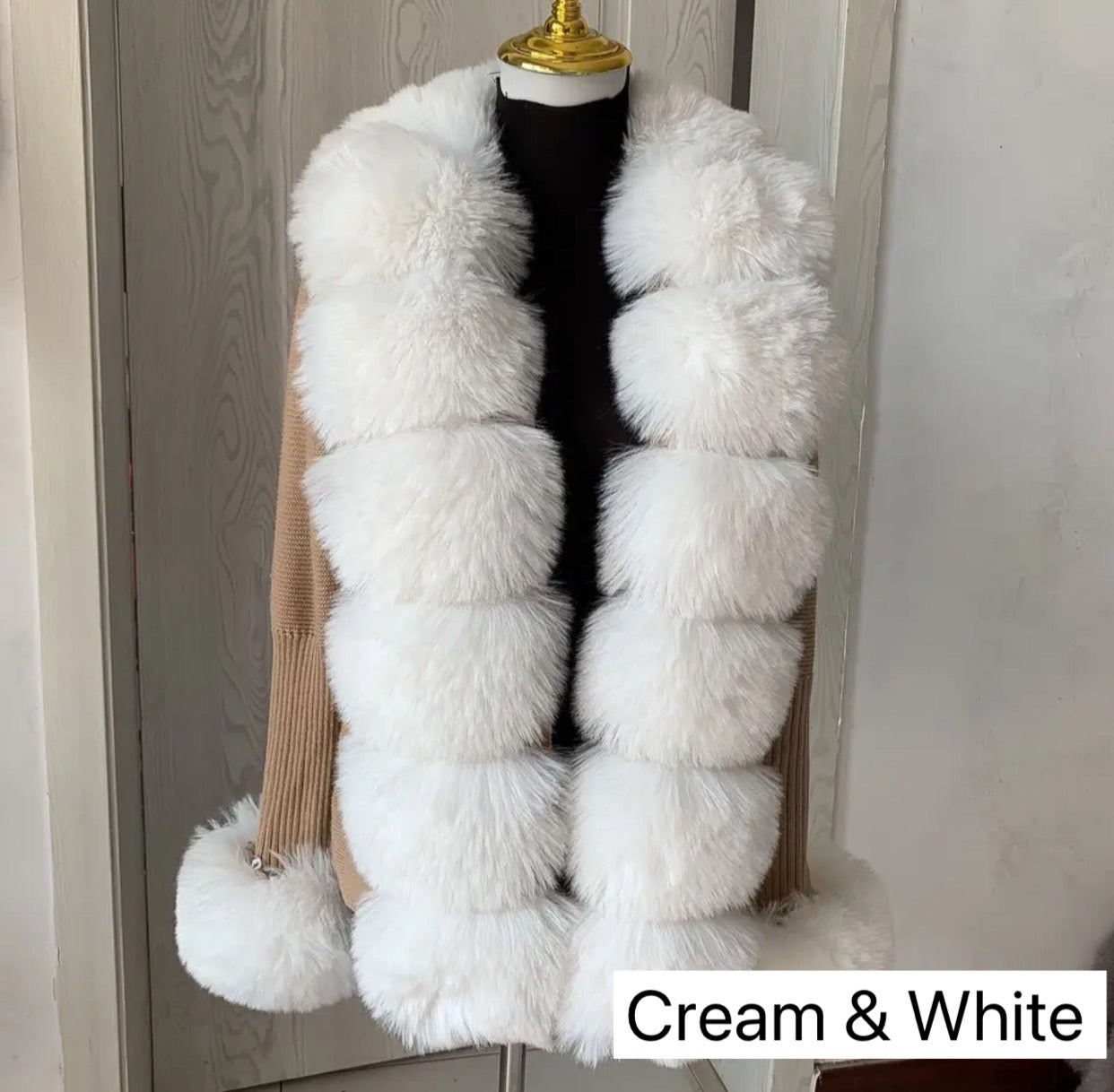 FAUX FUR CARDIGAN