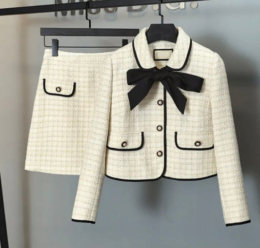 BEIGE TWEED BLAZER & SKIRT CO-ORD🤎