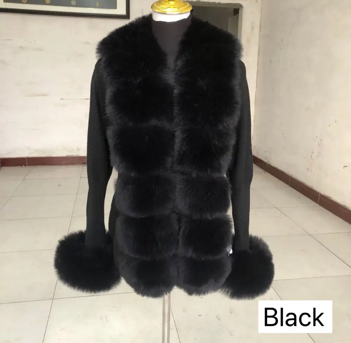 FAUX FUR CARDIGAN