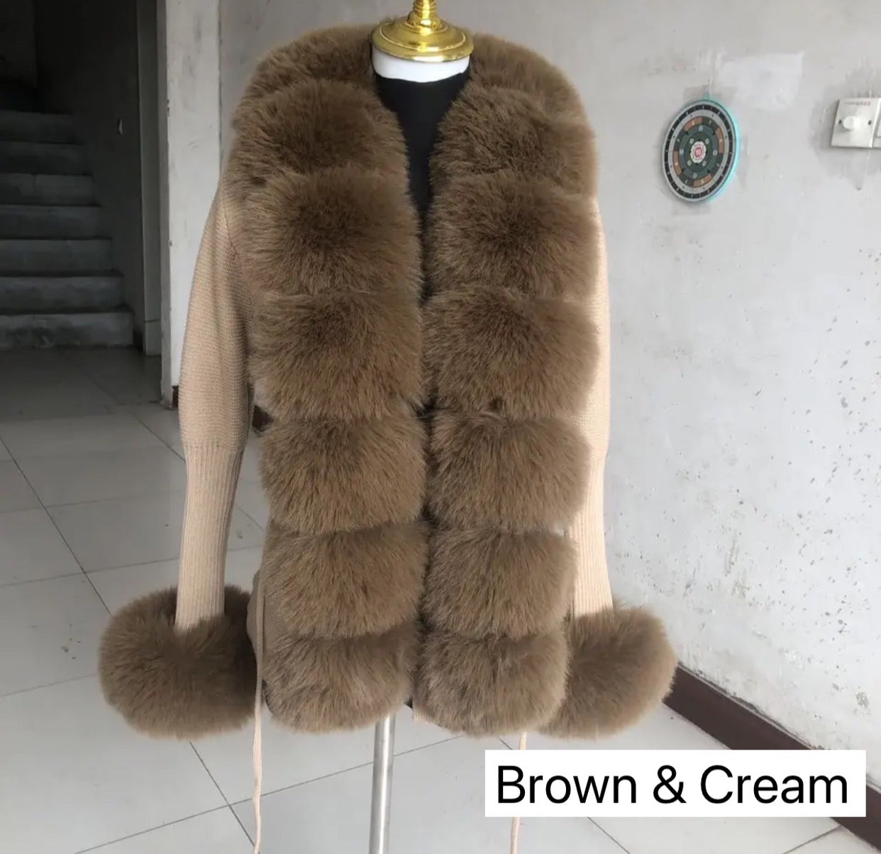 FAUX FUR CARDIGAN