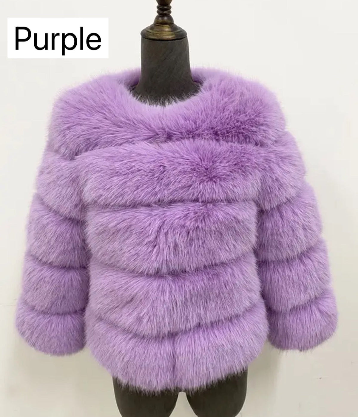 PURPLE FAUX FUR COAT