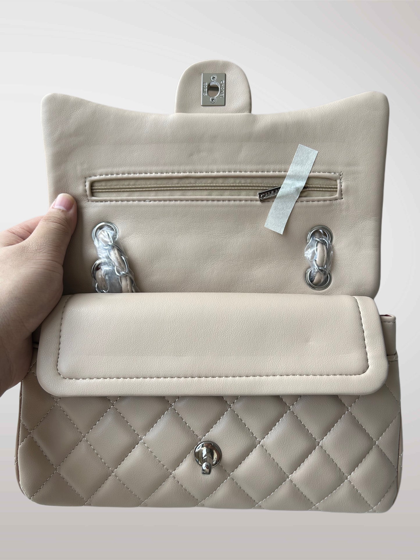 BEIGE CLASSIC FLAP BAG
