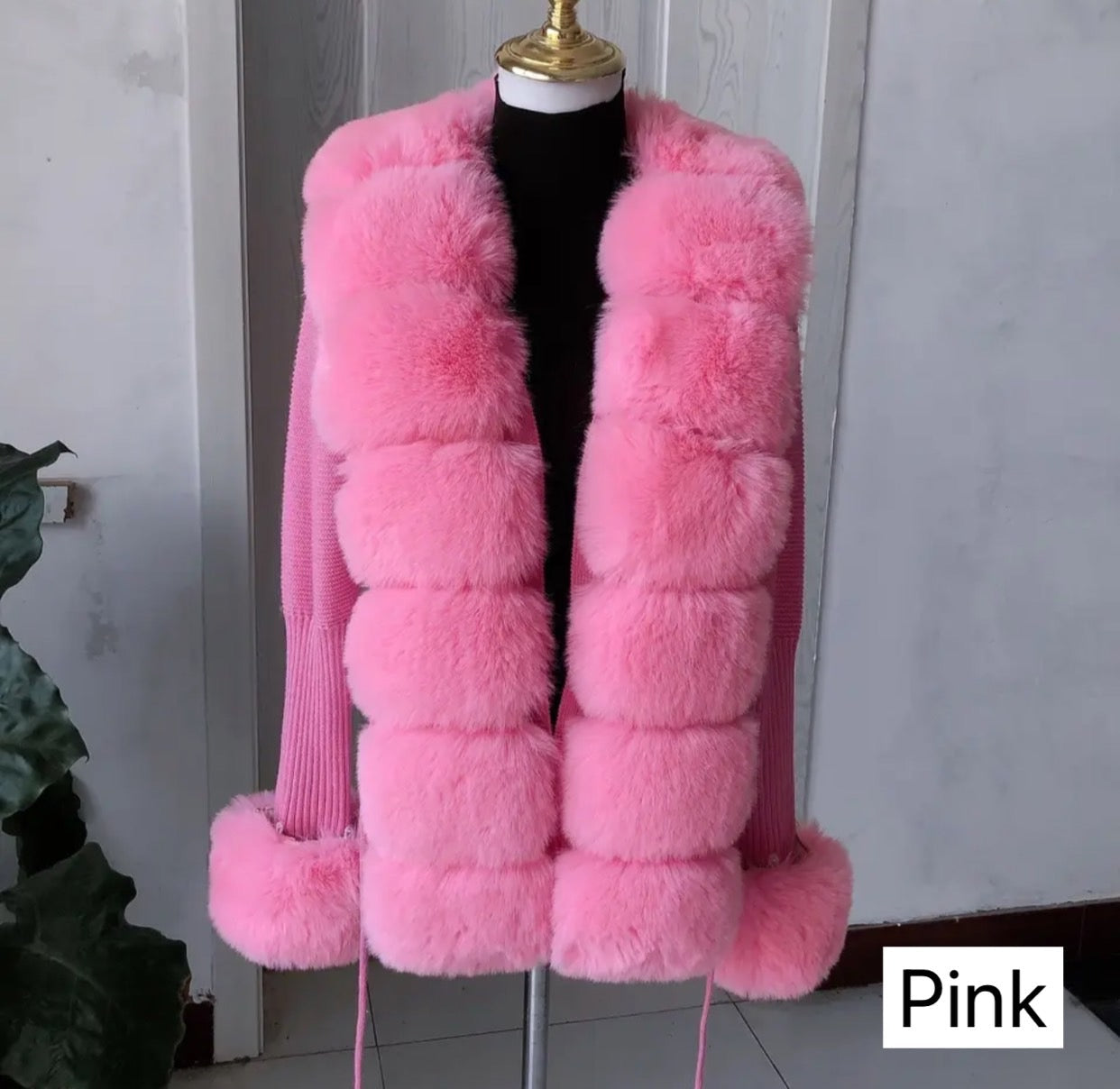 FAUX FUR CARDIGAN