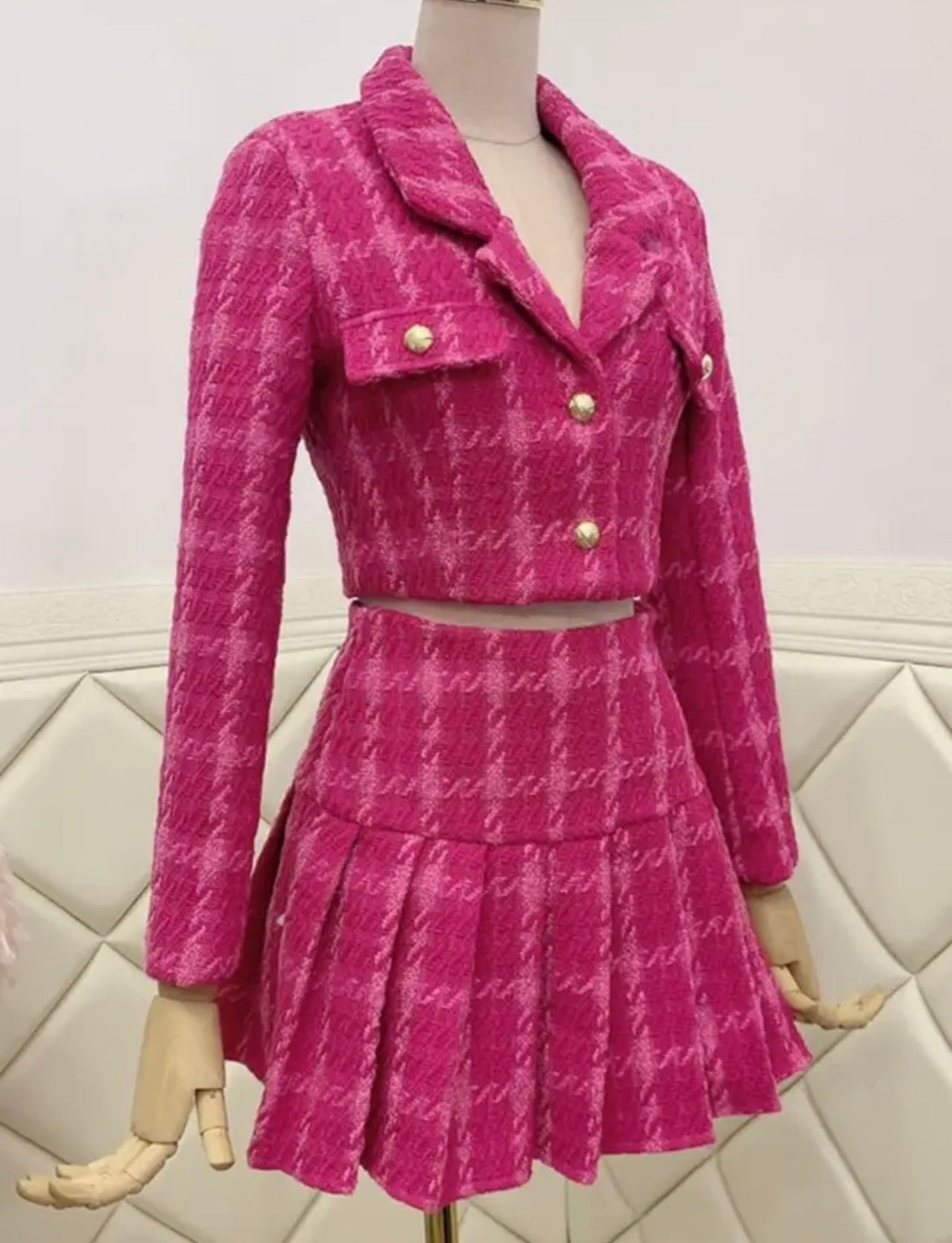 PINK TWEED CO-ORD