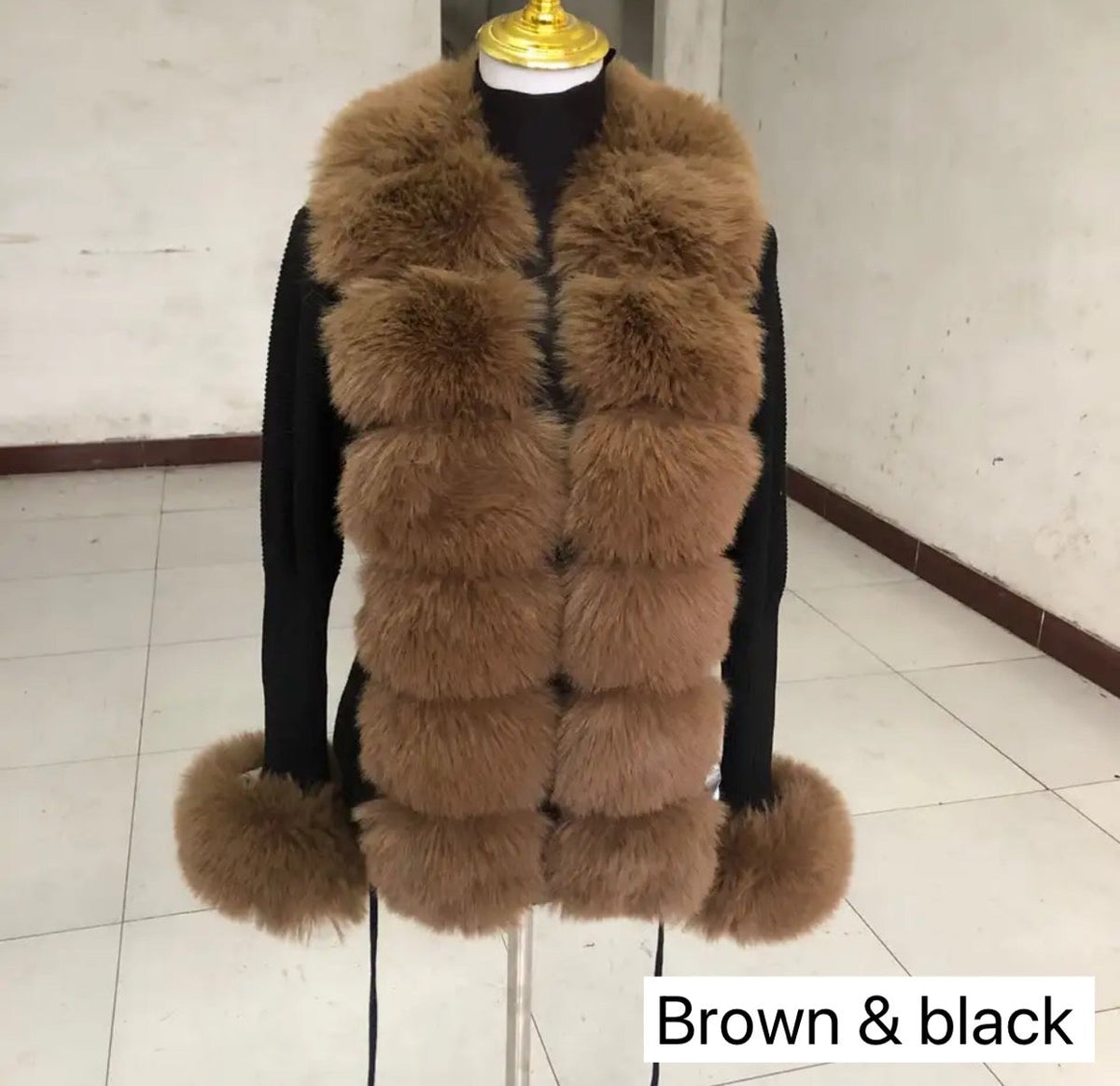 FAUX FUR CARDIGAN