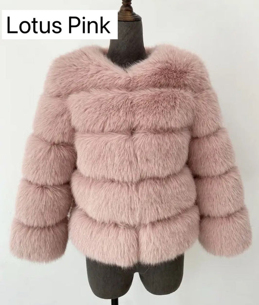 LOTUS PINK FAUX FUR COAT