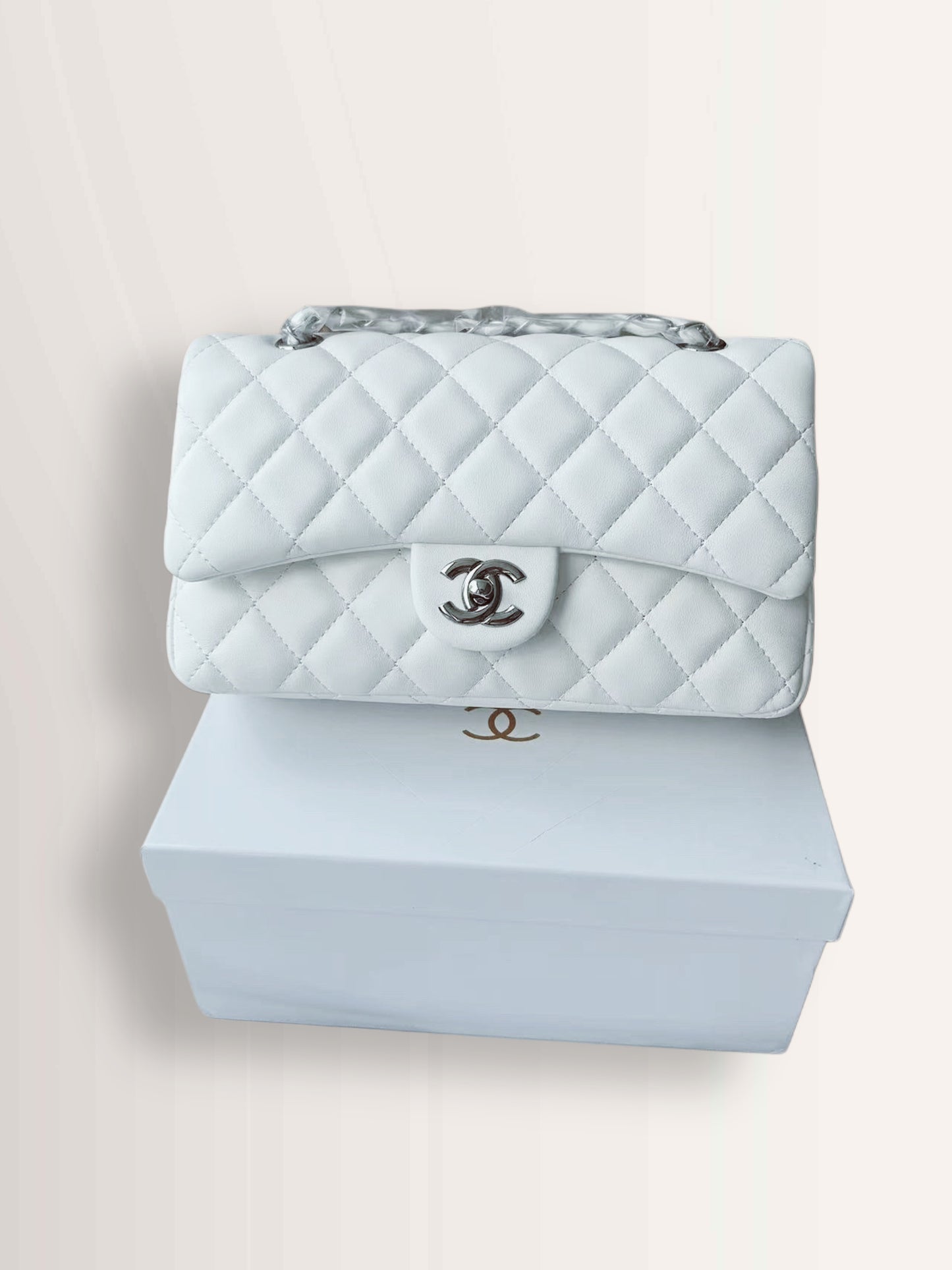 WHITE CLASSIC FLAP BAG