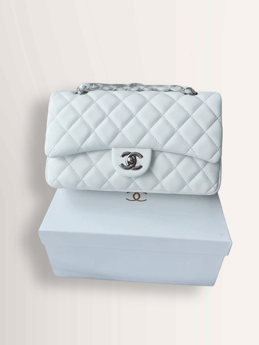 WHITE CLASSIC FLAP BAG