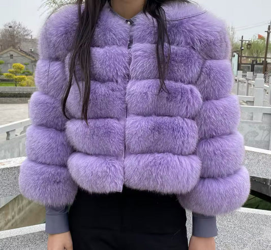 PURPLE FOX FUR COAT