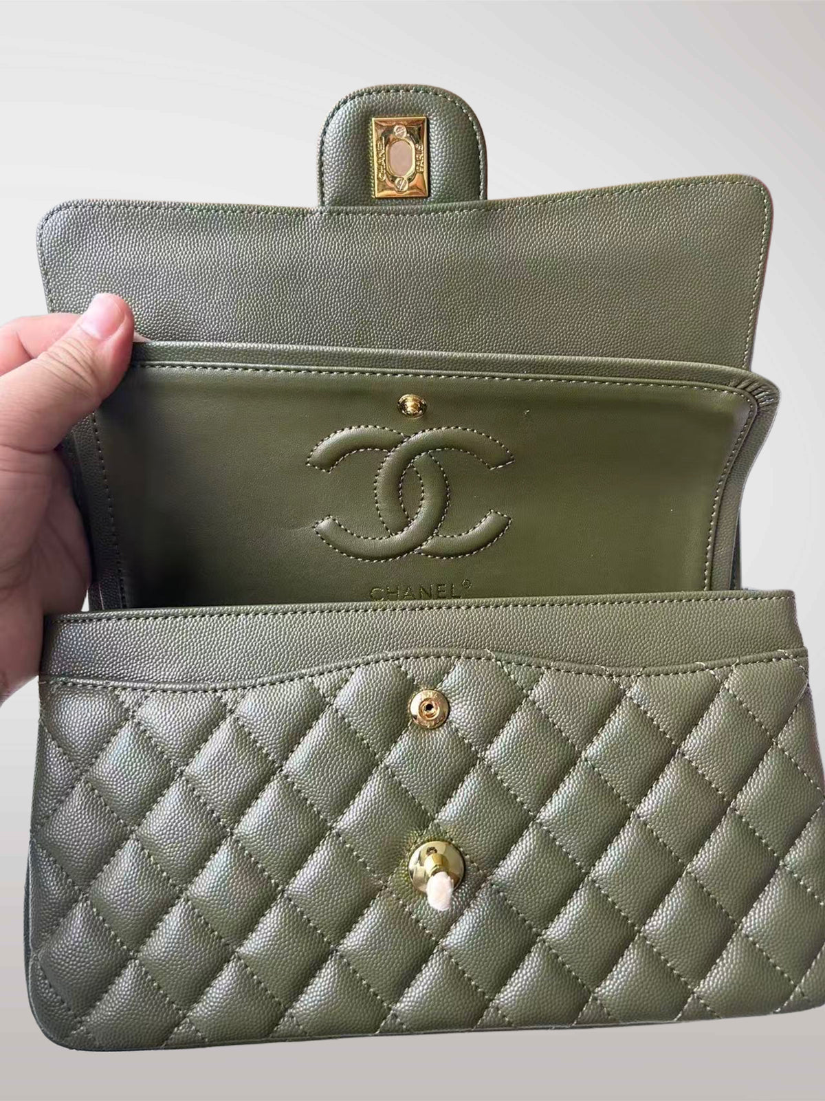 DARK KHAKI CLASSIC FLAP BAG